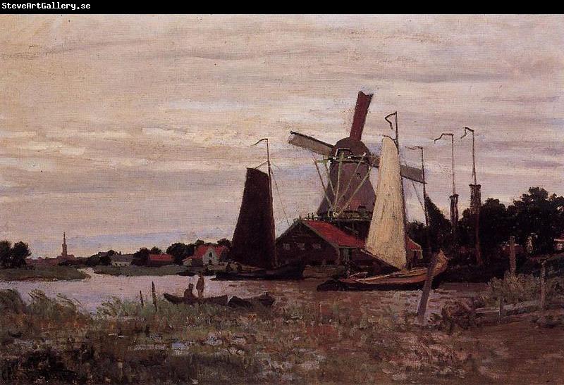 Claude Monet A Windmill at Zaandam